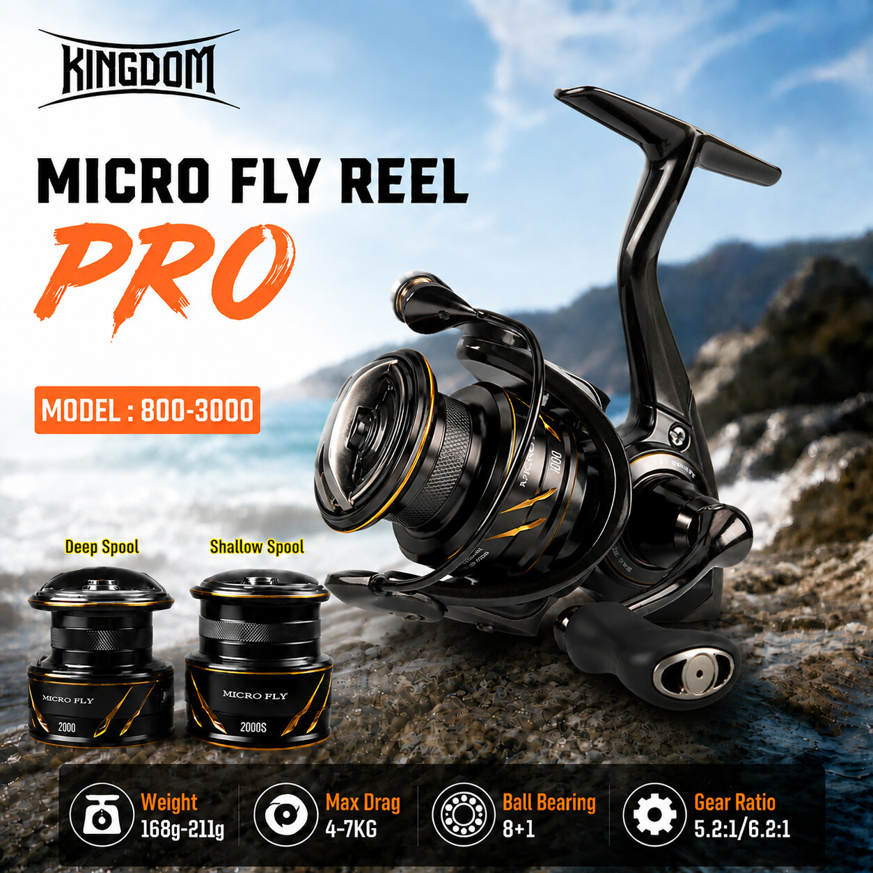 Shimano Reel Stradic - Carrete de Pesca Kingdom Micro Fly