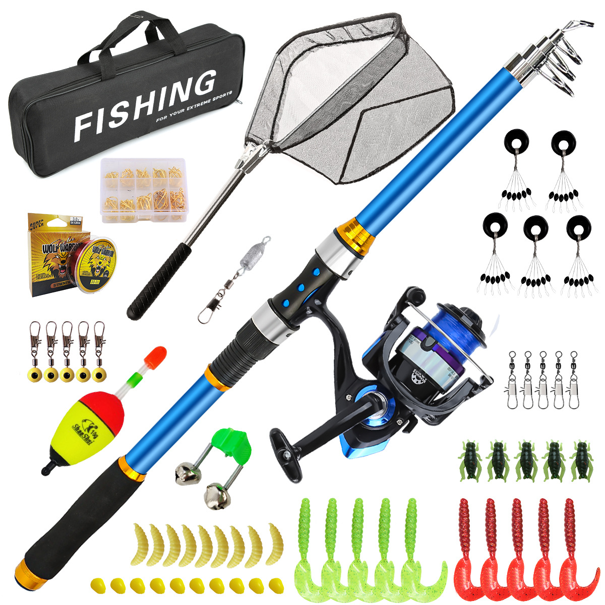 Juego de cañas de pescar teles - Fishing Equipment Line reseña y precio
